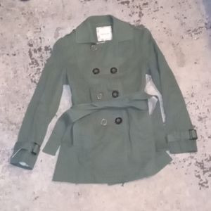 Heritage 1981 belted pea coat olive green